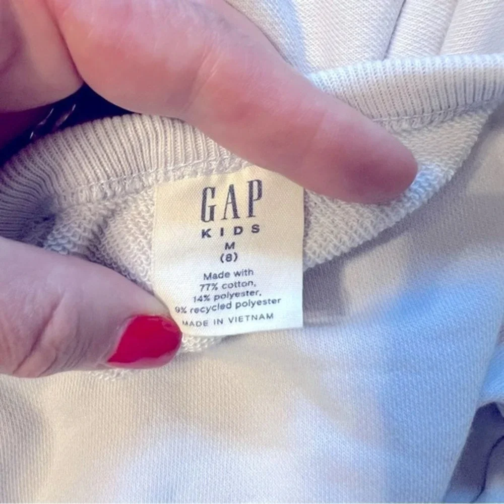 GAP Girls Cropped Brave The Waves Sweatshirt Lavender Blue Size‎ M (8) Beachy